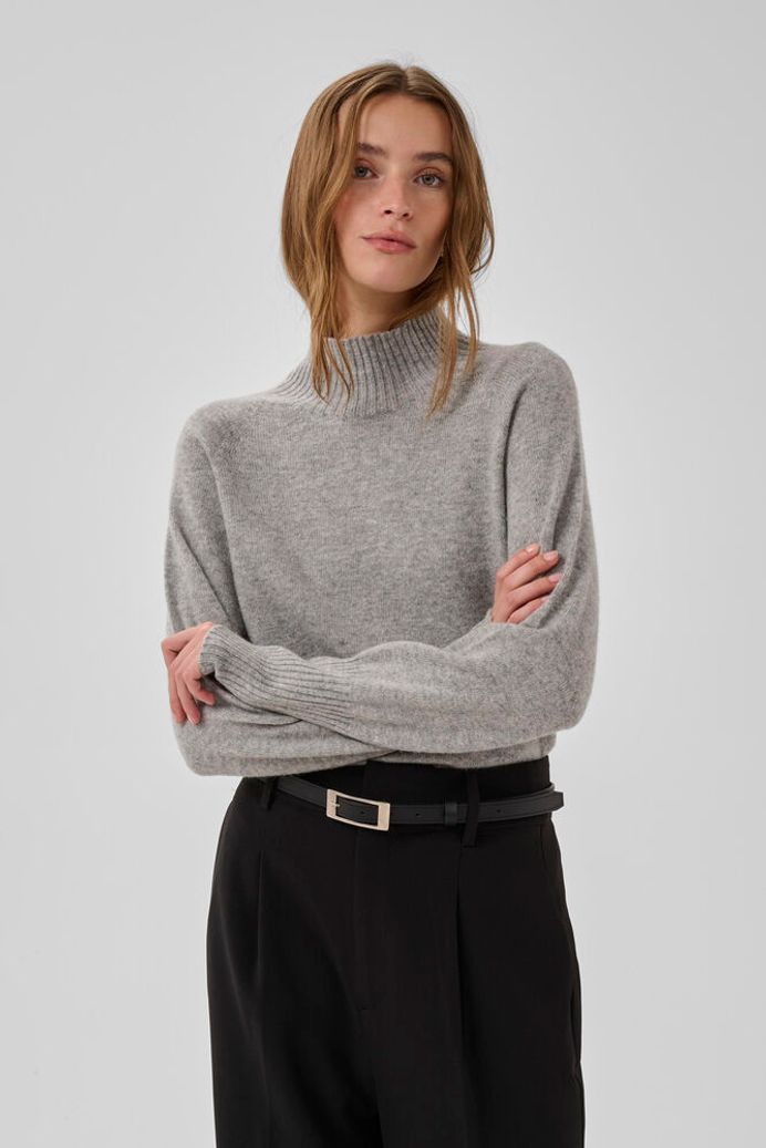 12 The Knit High Neck Light Grey