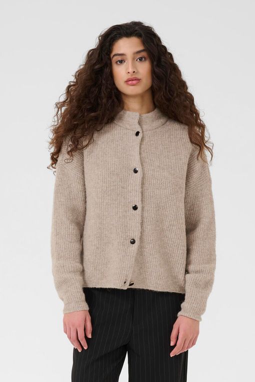 Alpha Short Cardigan Warm Sand Melange