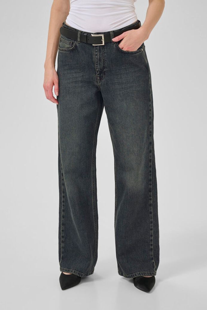 35 The Louis 139 High Wide Jeans Dark Blue Dirty Wash