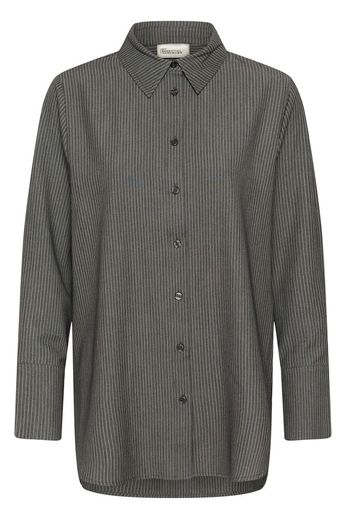 22 The Pinstriped Shirt Grey Melange