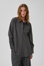 22 The Pinstriped Shirt Grey Melange