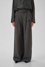 23 The Pinstriped High Pant Grey Melange