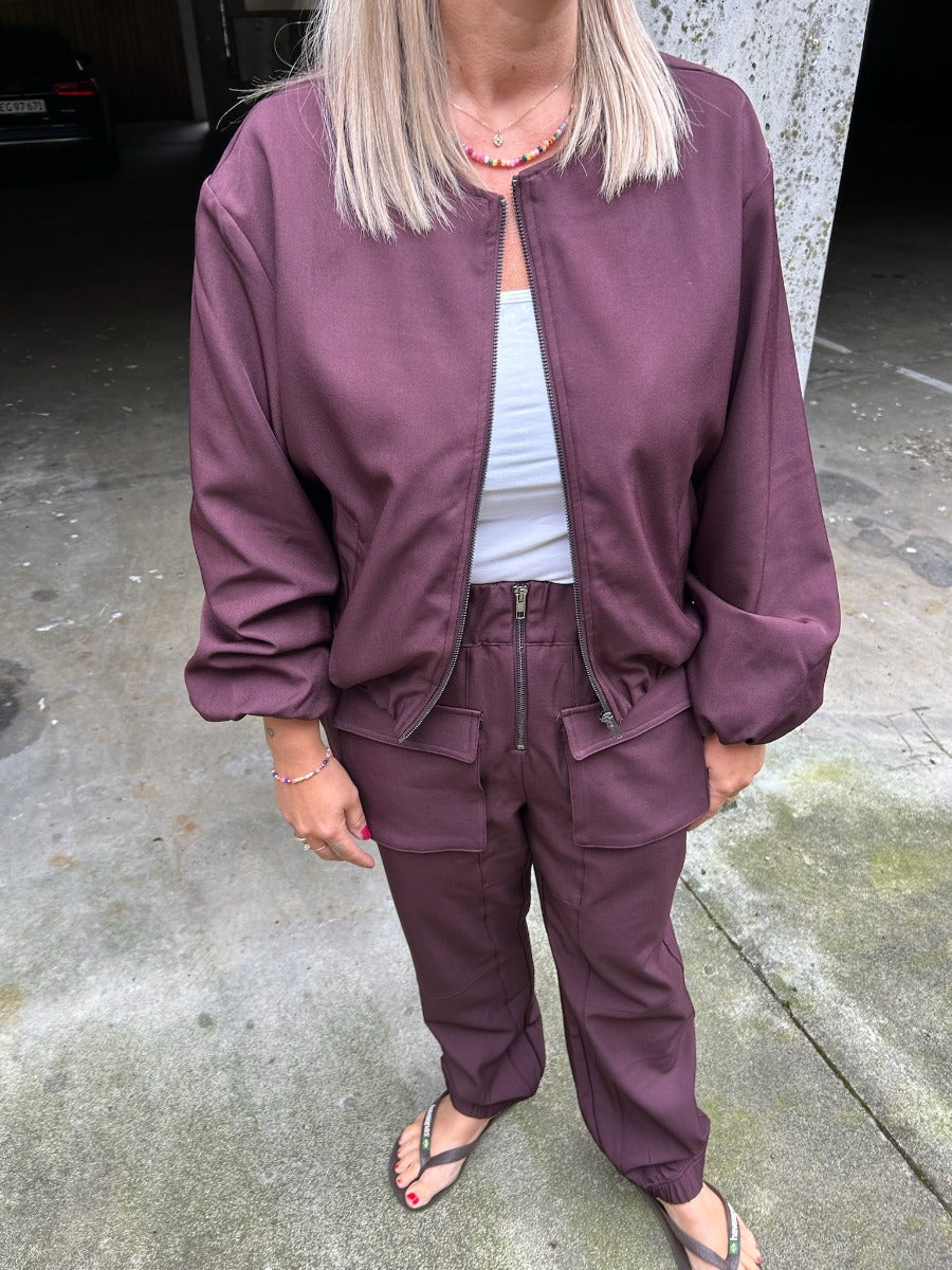 Luna Ballon Zip Jacket Winered