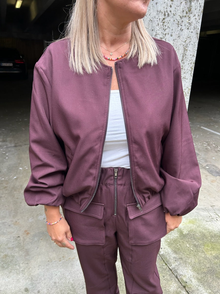 Luna Ballon Zip Jacket Winered