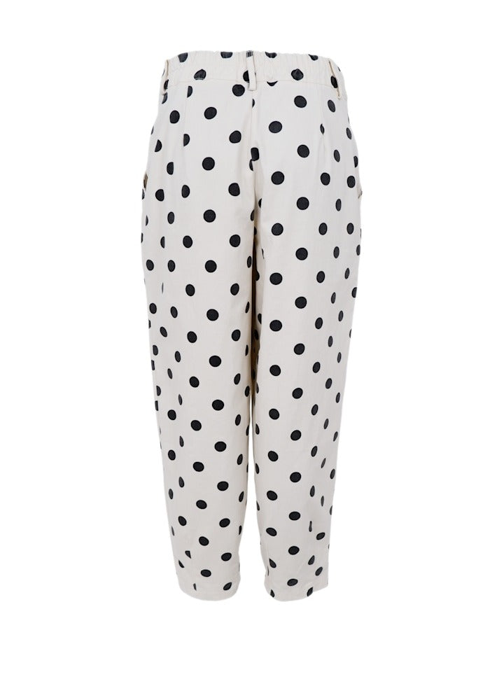 Ellie Barrel Pant White Dot