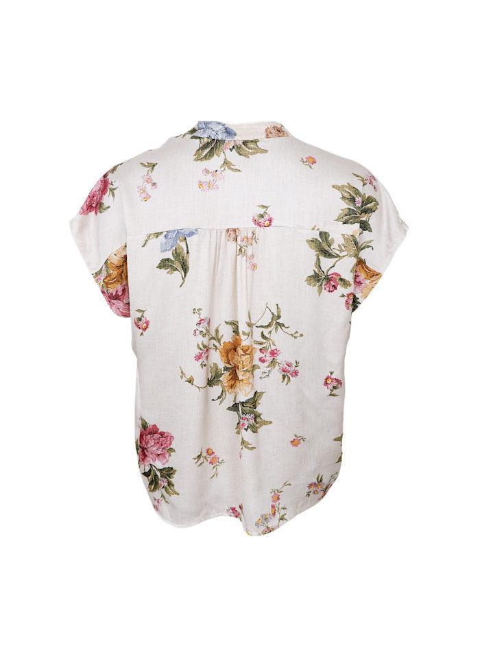 Black Colour Zalina SS Blouse Creme