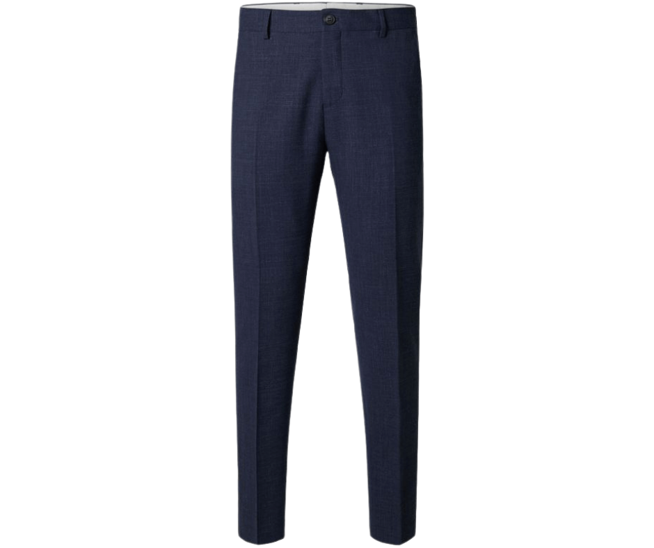 Slim Oasis Linen Bukser Dark Navy