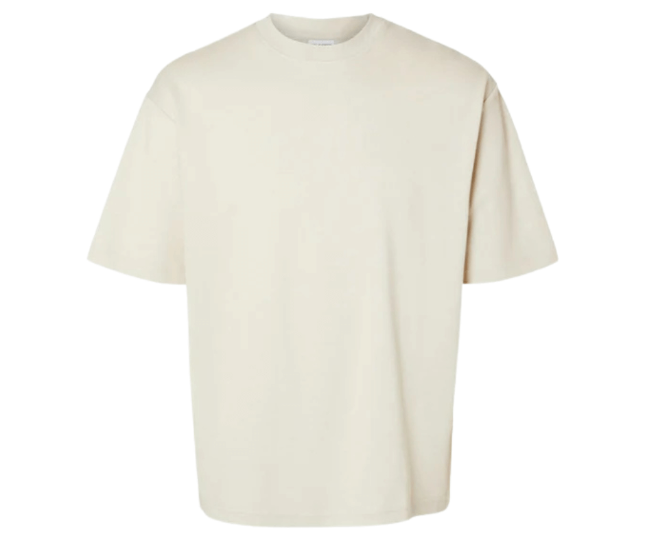 Loose Oscar Ss Oneck Tee Oatmeal