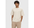Loose Oscar Ss Oneck Tee Oatmeal