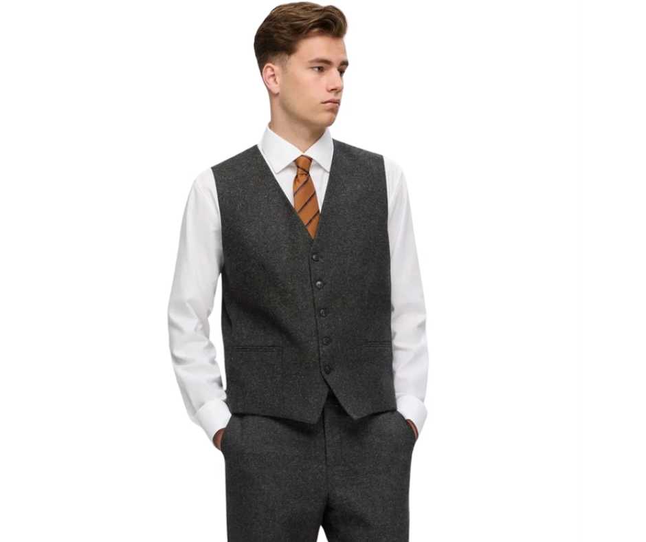 Reg Bow Donegal Vest Dark Green