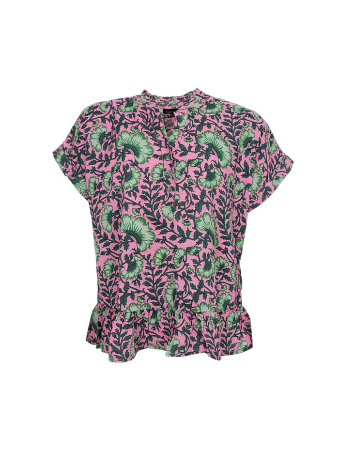 Flora Ruffle Blouse Pink Dahlia