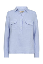 MMEnna Linen Pocket Blouse Brunnera Blue