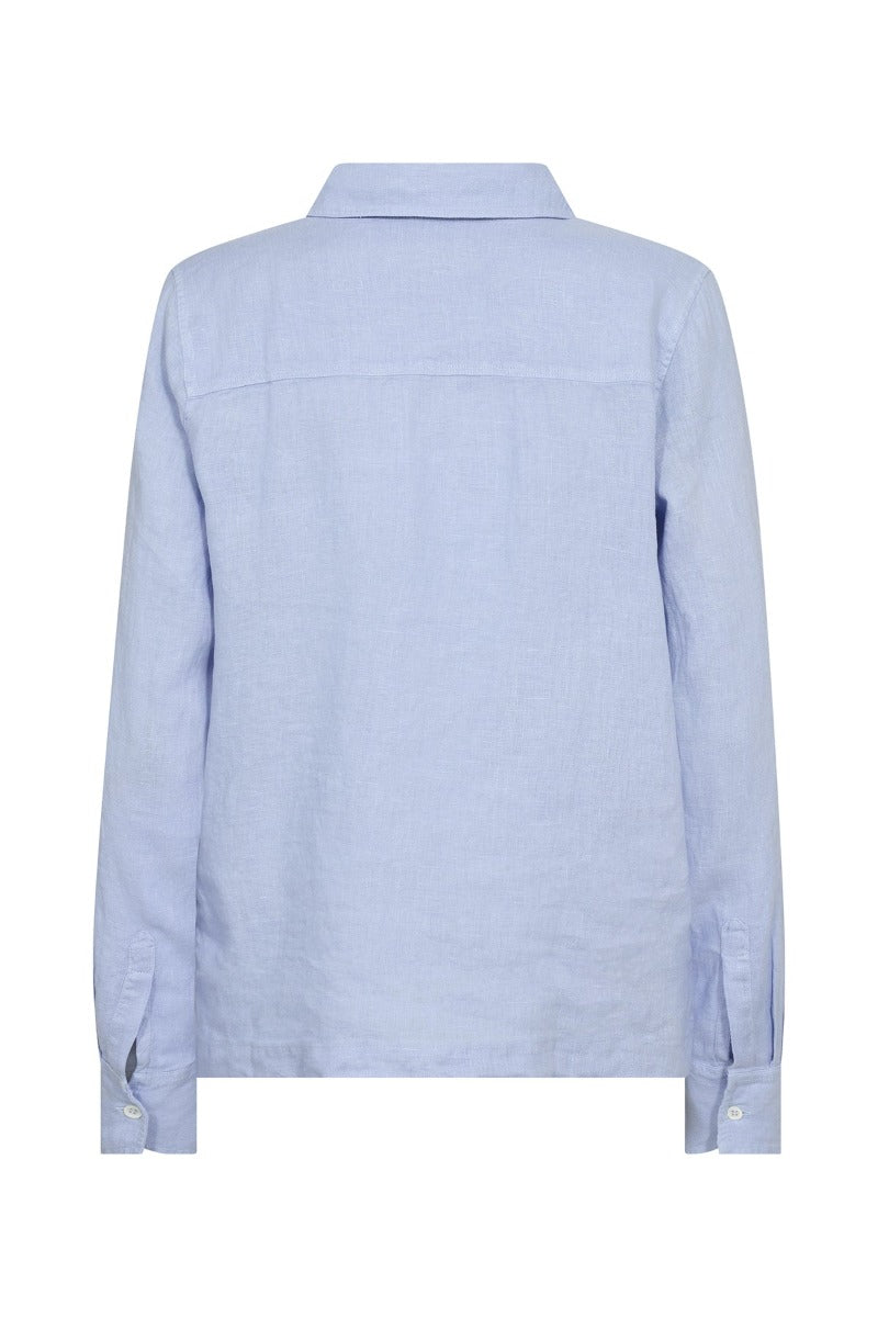 MMEnna Linen Pocket Blouse Brunnera Blue