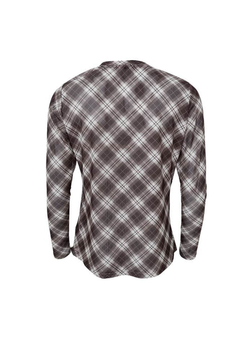 Black Colour Kamma Mesh Blouse Brown Tartan