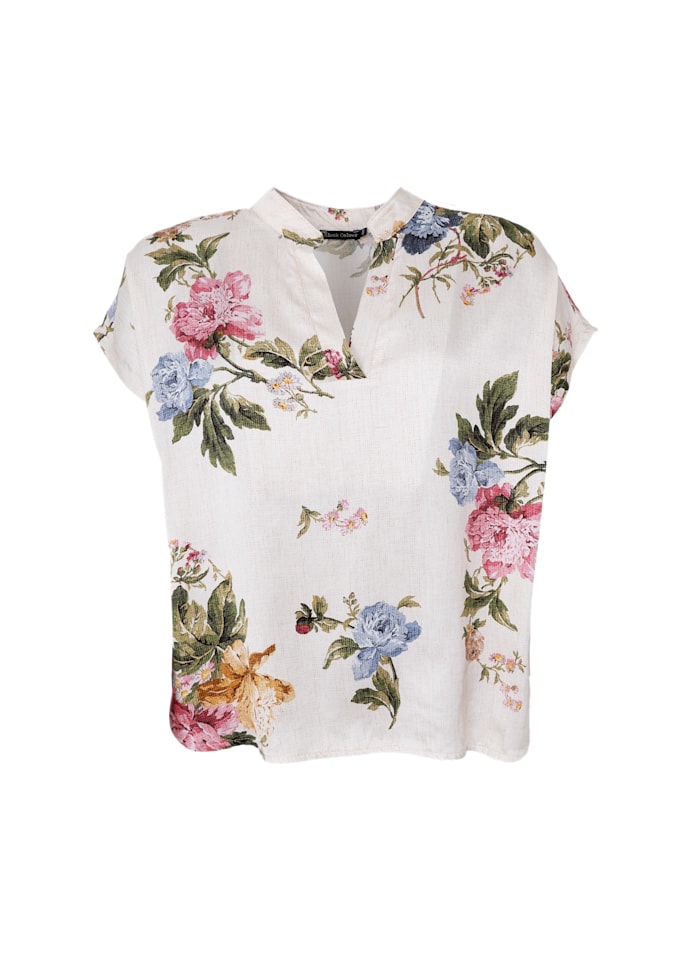 Black Colour Zalina SS Blouse Creme