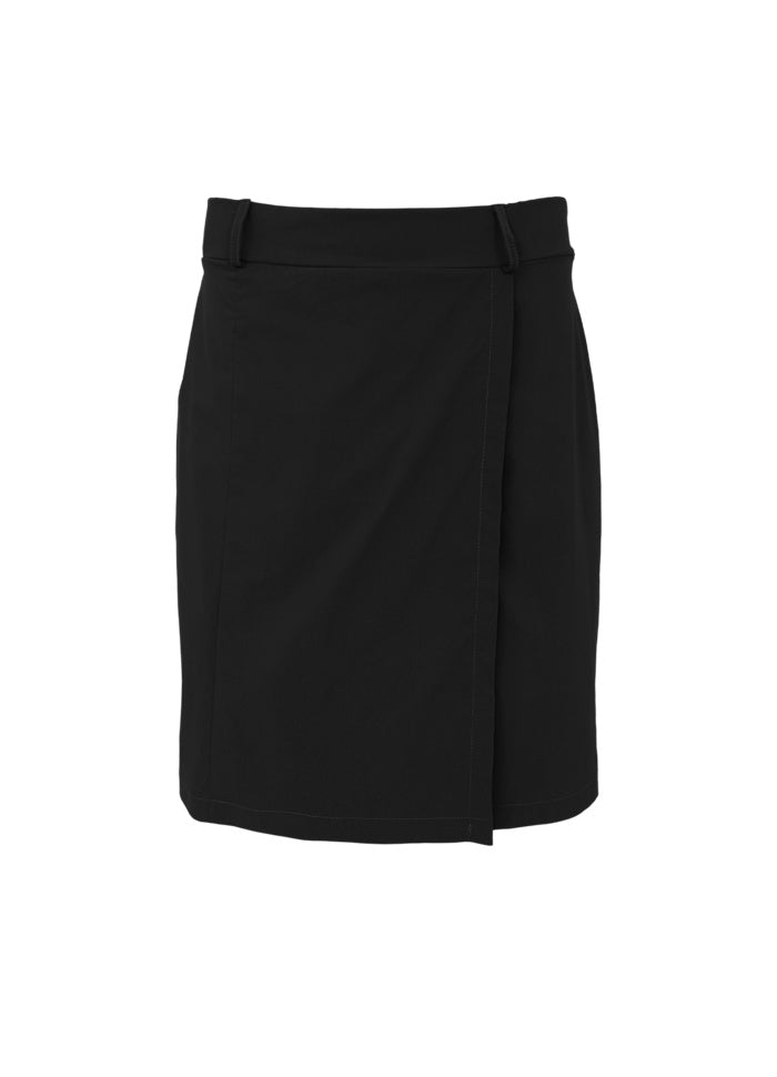 Davina Short Wrap-Look Skirt Black