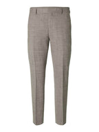 Slim Oasis Linen Bukser Sand Melange