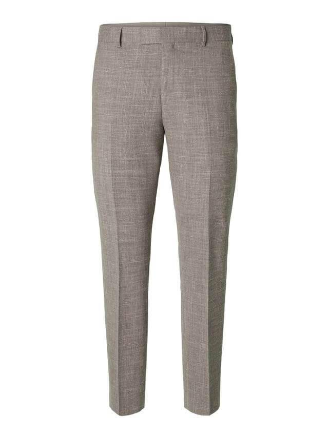 Slim Oasis Linen Bukser Sand Melange