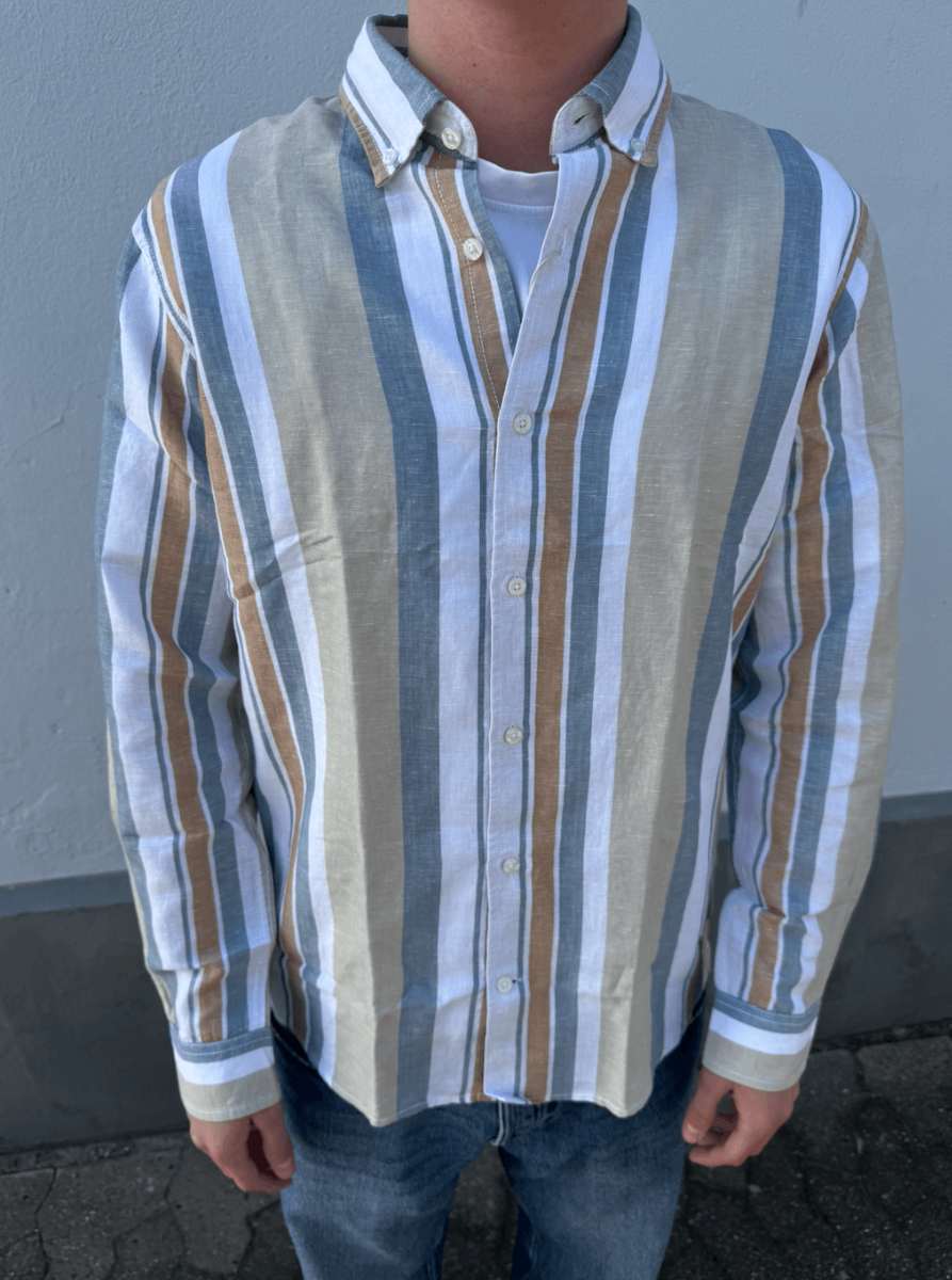 Palle Wide Stripe Shirt Graysand