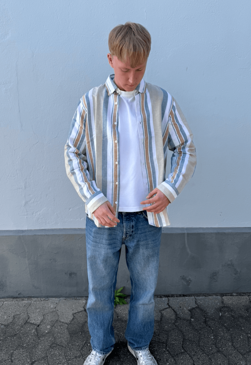 Palle Wide Stripe Shirt Graysand