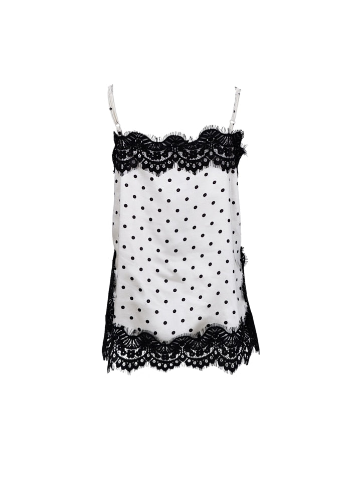 Evie Lace Strap Top White Dot