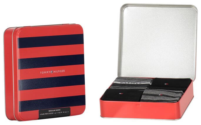 TH Men Sock 4P Tin Giftbox Black