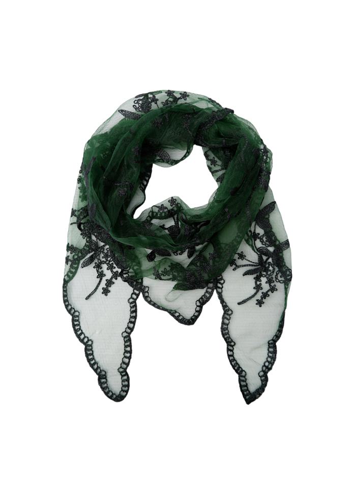 Miriana Triangle Lace Scarf Green