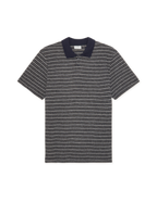Knitted Stripe Polo Dark Blue