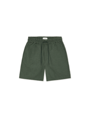 Check Seersucker Shorts Pine Green