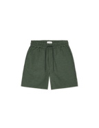 Check Seersucker Shorts Pine Green