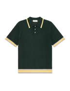 Lace Knitted Polo Pine Green