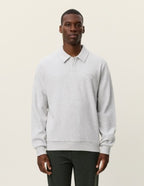 Ben Polo Piqué Sweatshirt Snow Melange