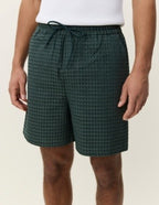 Check Seersucker Shorts Pine Green