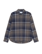 Jeremy Check Flannel Shirt Dark Navy