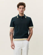 Lace Knitted Polo Pine Green