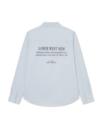 Kent Printed Stripe Poplin Shirt Xenon Blue