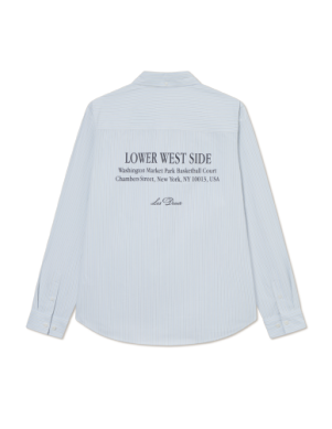 Kent Printed Stripe Poplin Shirt Xenon Blue