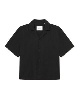 Liam Jacquard SS Shirt Black