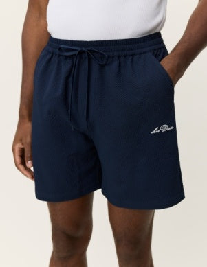 Stan Seersucker Swim Shorts Dark Navy