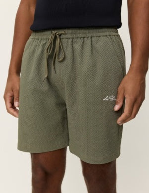 Stan Seersucker Swim Shorts Lichen Green