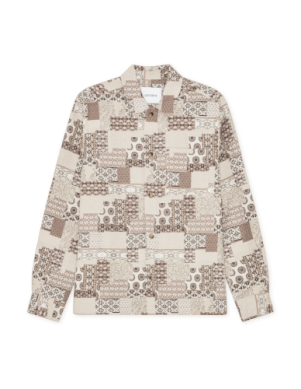 Layton Patchwork Jacquard Overshirt Light Sand