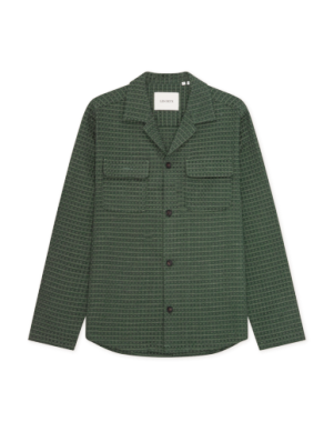 Check Seersucker Overshirt Pine Green