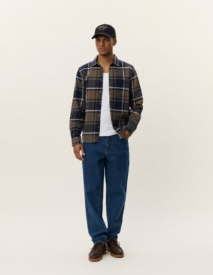 Jeremy Check Flannel Shirt Dark Navy