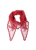 Miriana Triangle Lace Scarf Berry Red