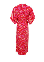 Luna Long V-Neck Dress Epic Pink